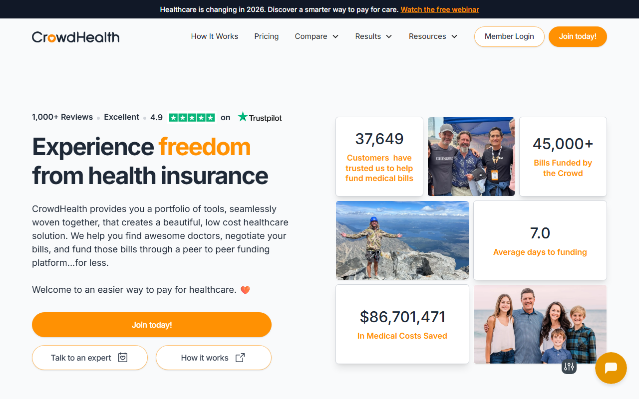 CrowdHealth sponsor landing page advertised on Relatable with Allie Beth Stuckey
