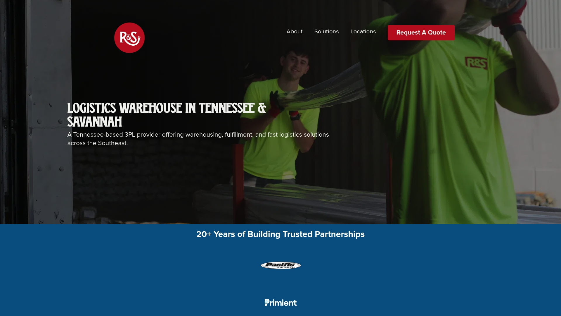 R&S Logistics sponsor landing page advertised on Omni Talk Retail