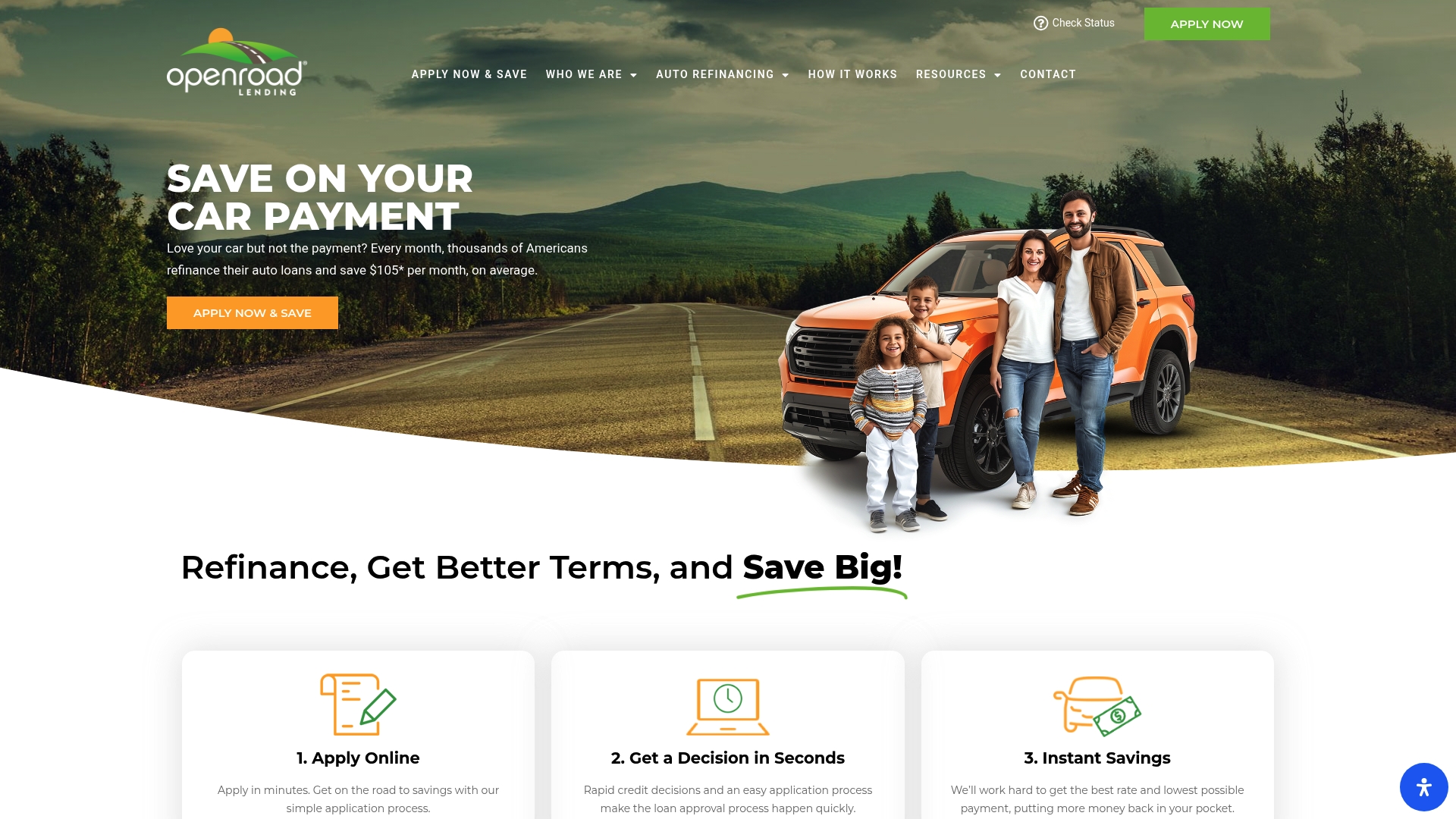 Open Road Lending sponsor landing page advertised on Joyce Meyer Enjoying Everyday Life® Radio Podcast