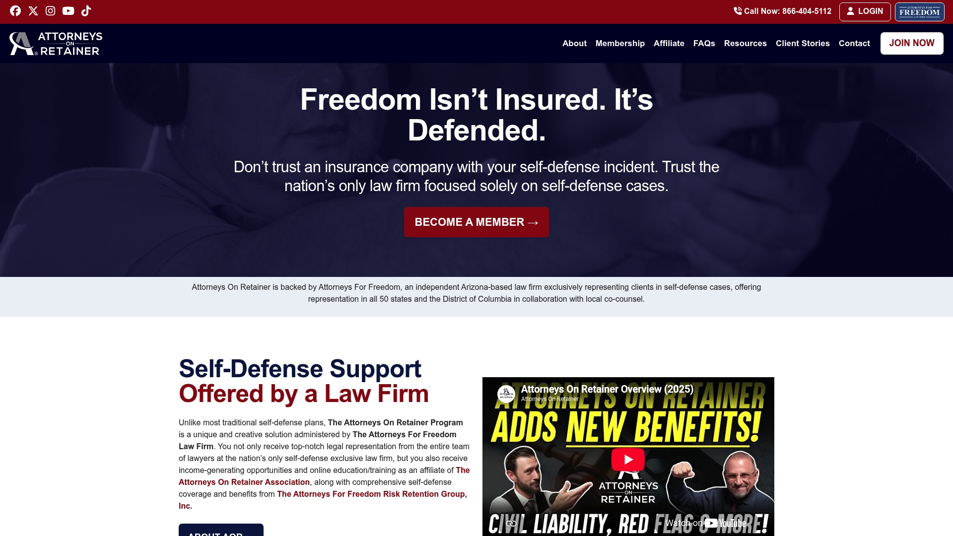 Attorneys on Retainer sponsor landing page advertised on Show Archives – Armed American Radio |