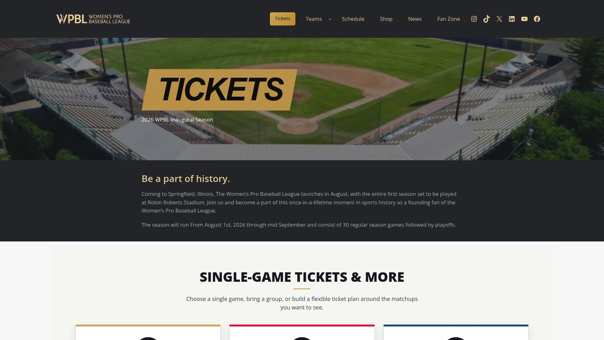 Women's Pro Baseball League sponsor landing page advertised on The Jesse Kelly Show
