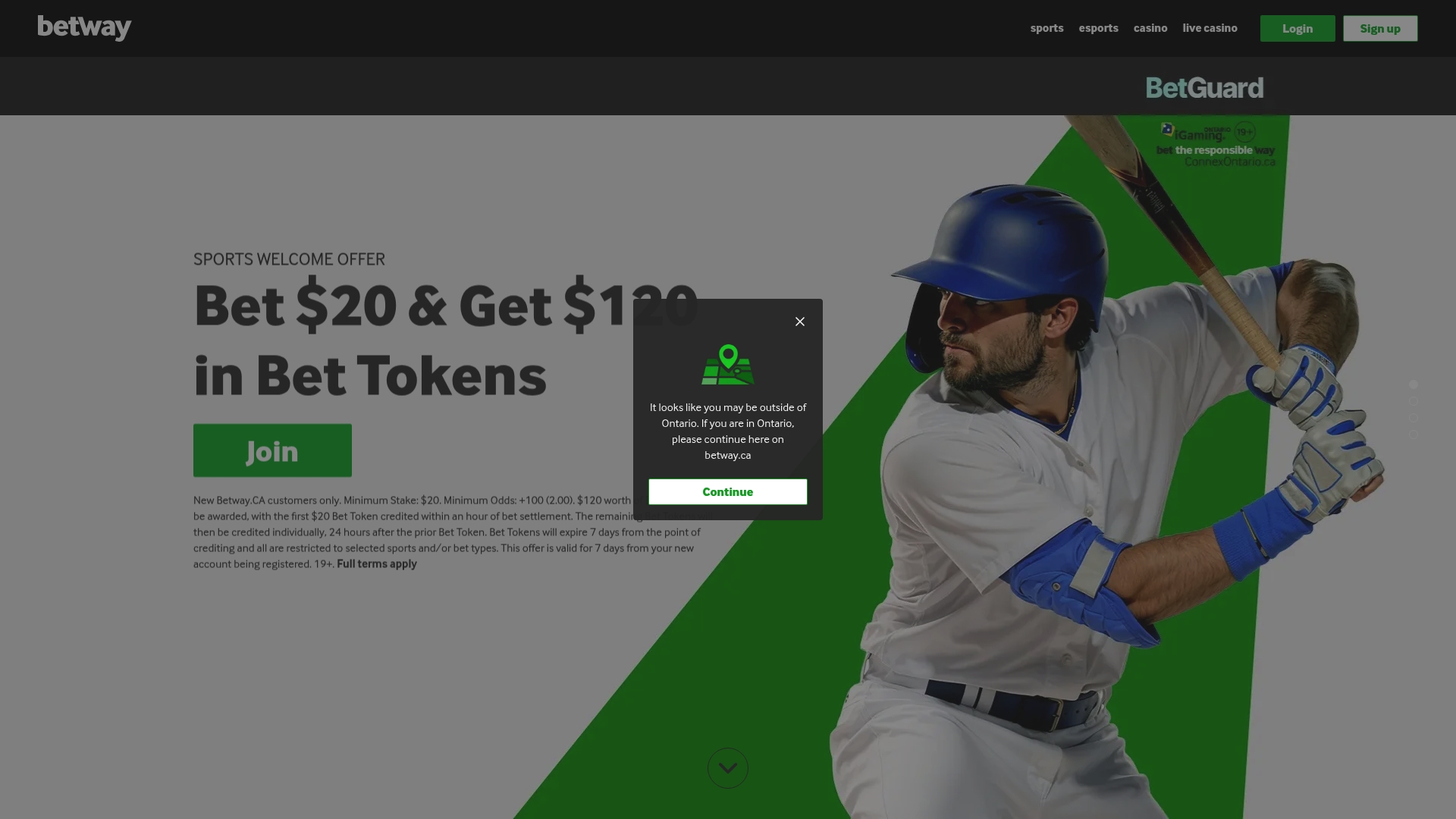 Betway sponsor landing page advertised on The Sid Seixeiro Show: Toronto Sports