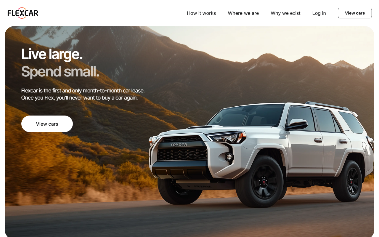 Flexcar sponsor landing page advertised on Timcast IRL
