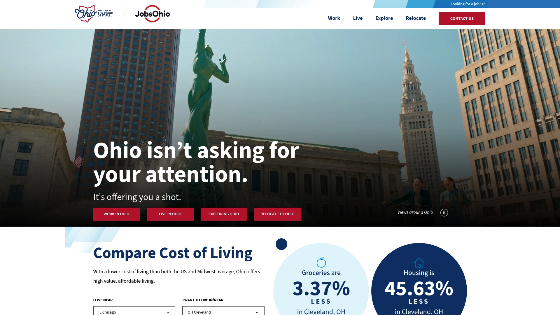 Ohio Tourism sponsor landing page advertised on Brooke and Jeffrey