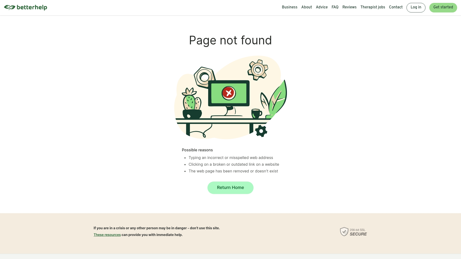 BetterHelp sponsor landing page advertised on This Is Important