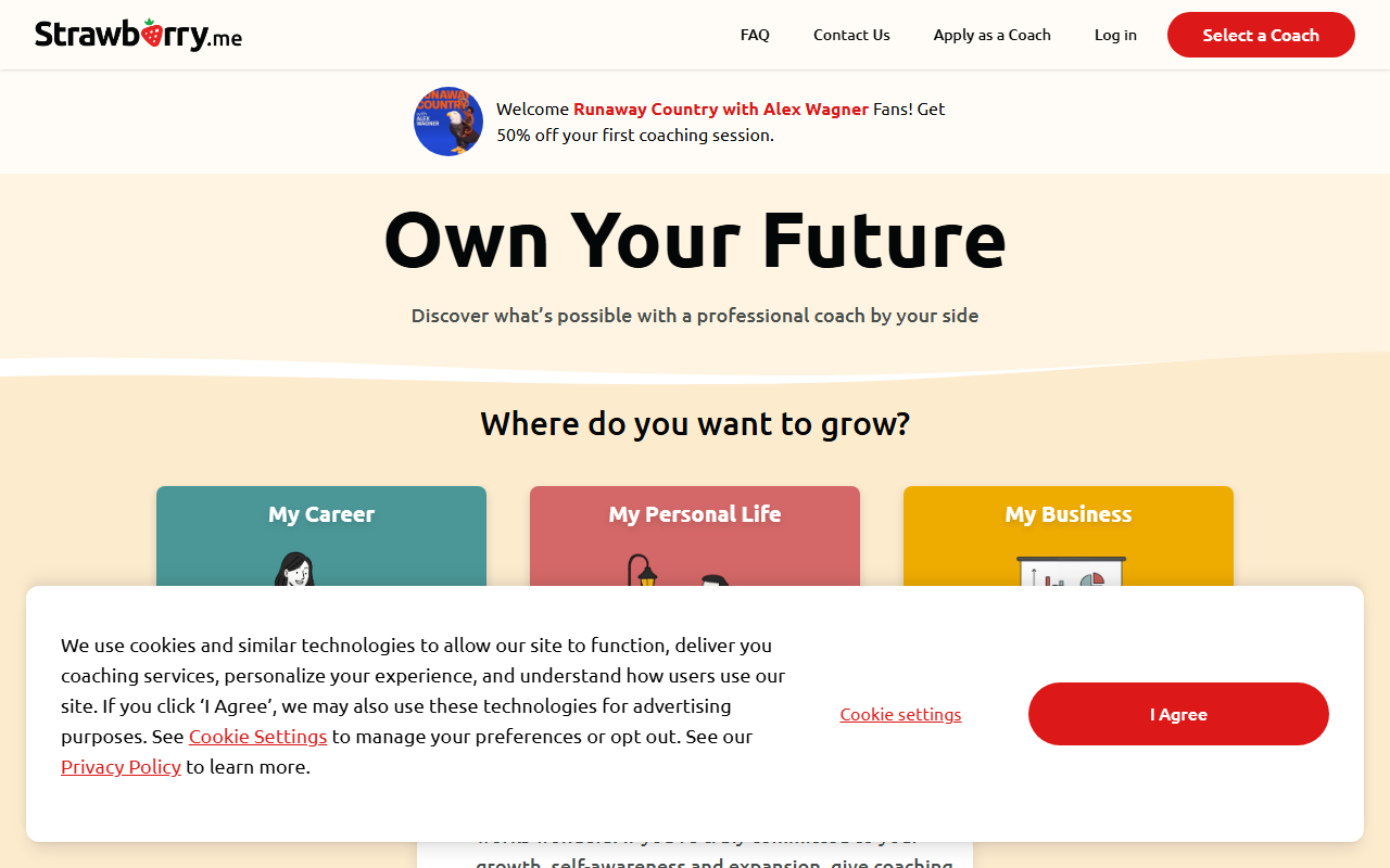 strawberry.me sponsor landing page advertised on The Wilderness