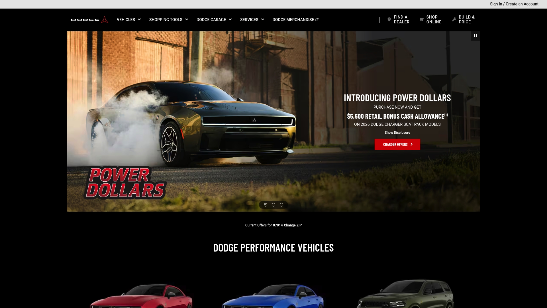 Dodge sponsor landing page advertised on The Joe Rogan Experience