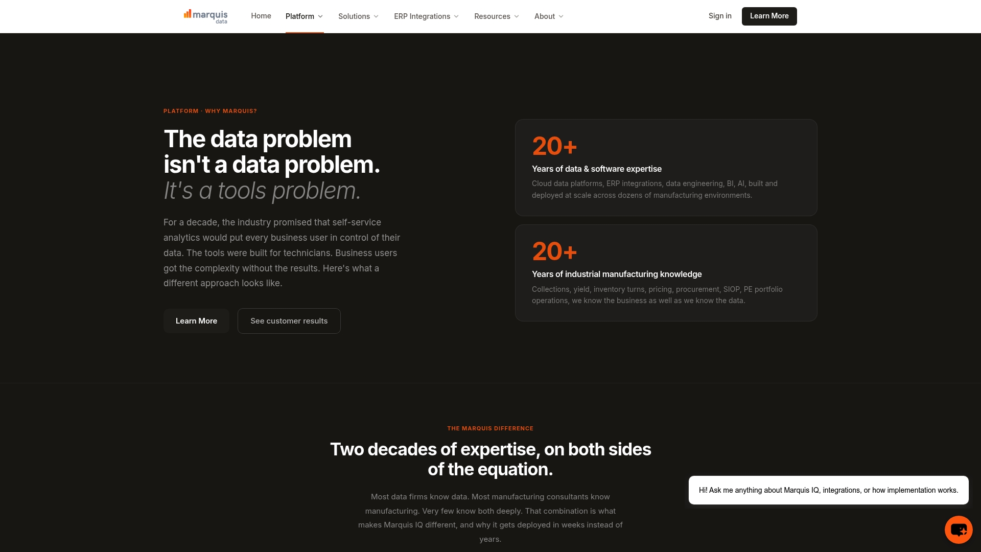 Marquee Data sponsor landing page advertised on Brock and Salk