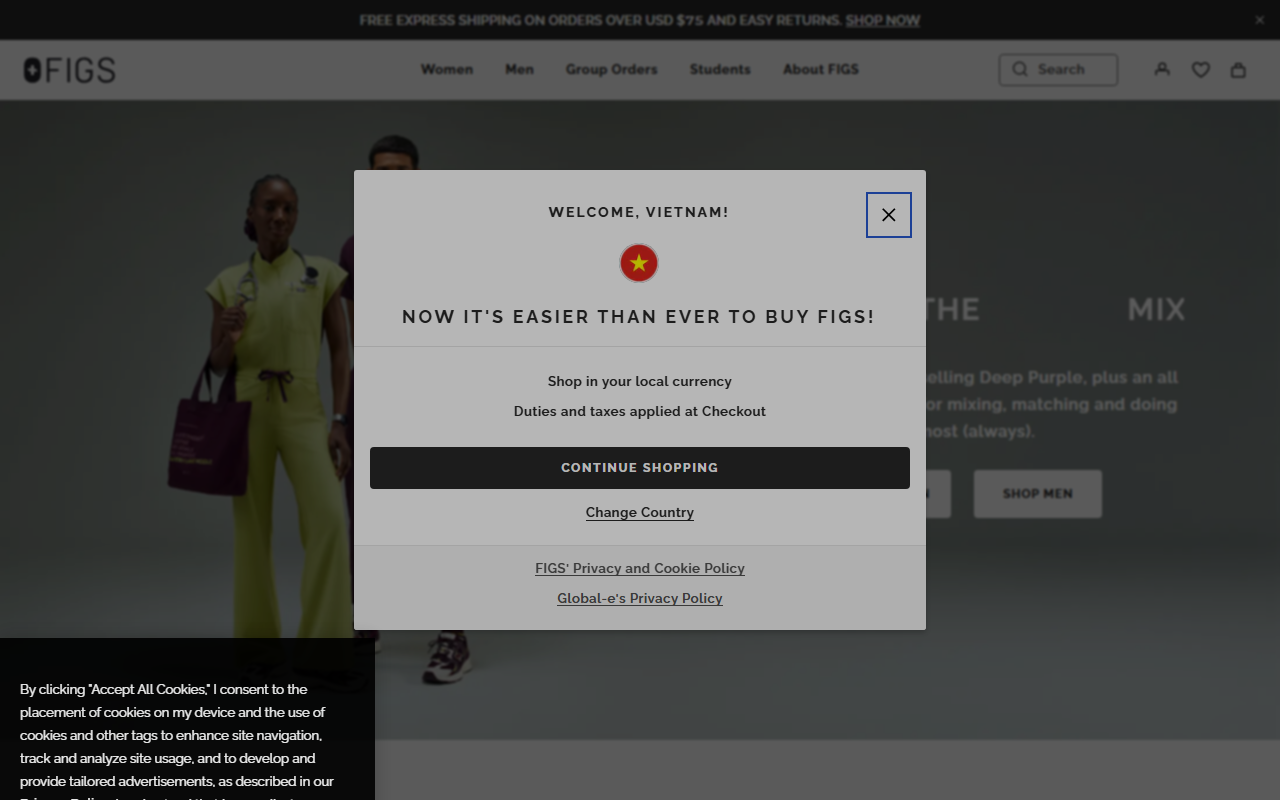 Figs sponsor landing page advertised on The Southern Tea