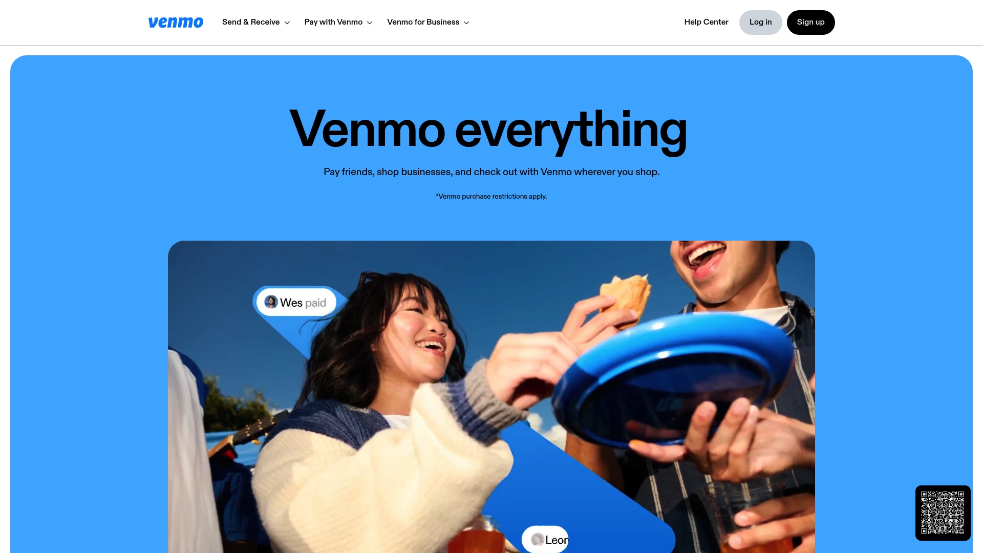Venmo sponsor landing page advertised on People Who Read People: A Behavior and Psychology Podcast