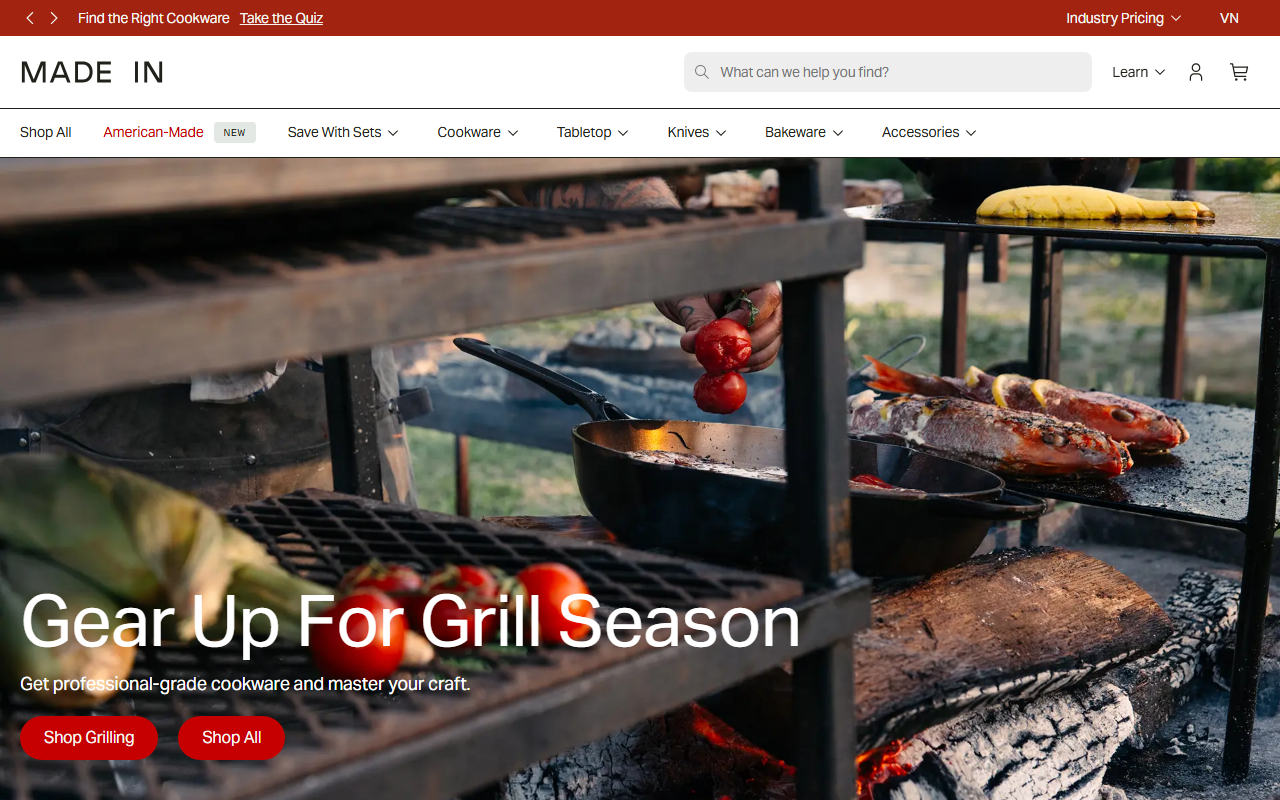 Made In Cookware sponsor landing page advertised on Embedded