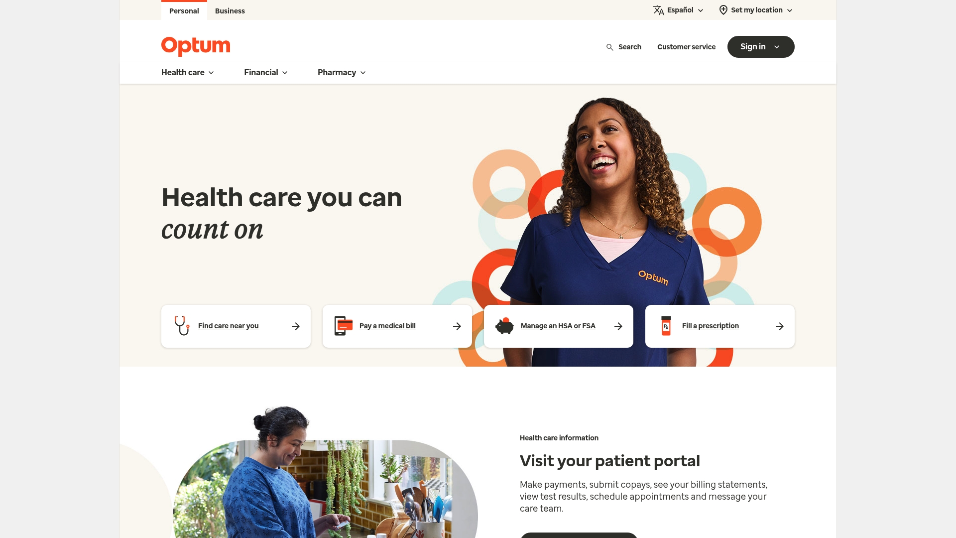 Optum sponsor landing page advertised on How to Be a Better Human
