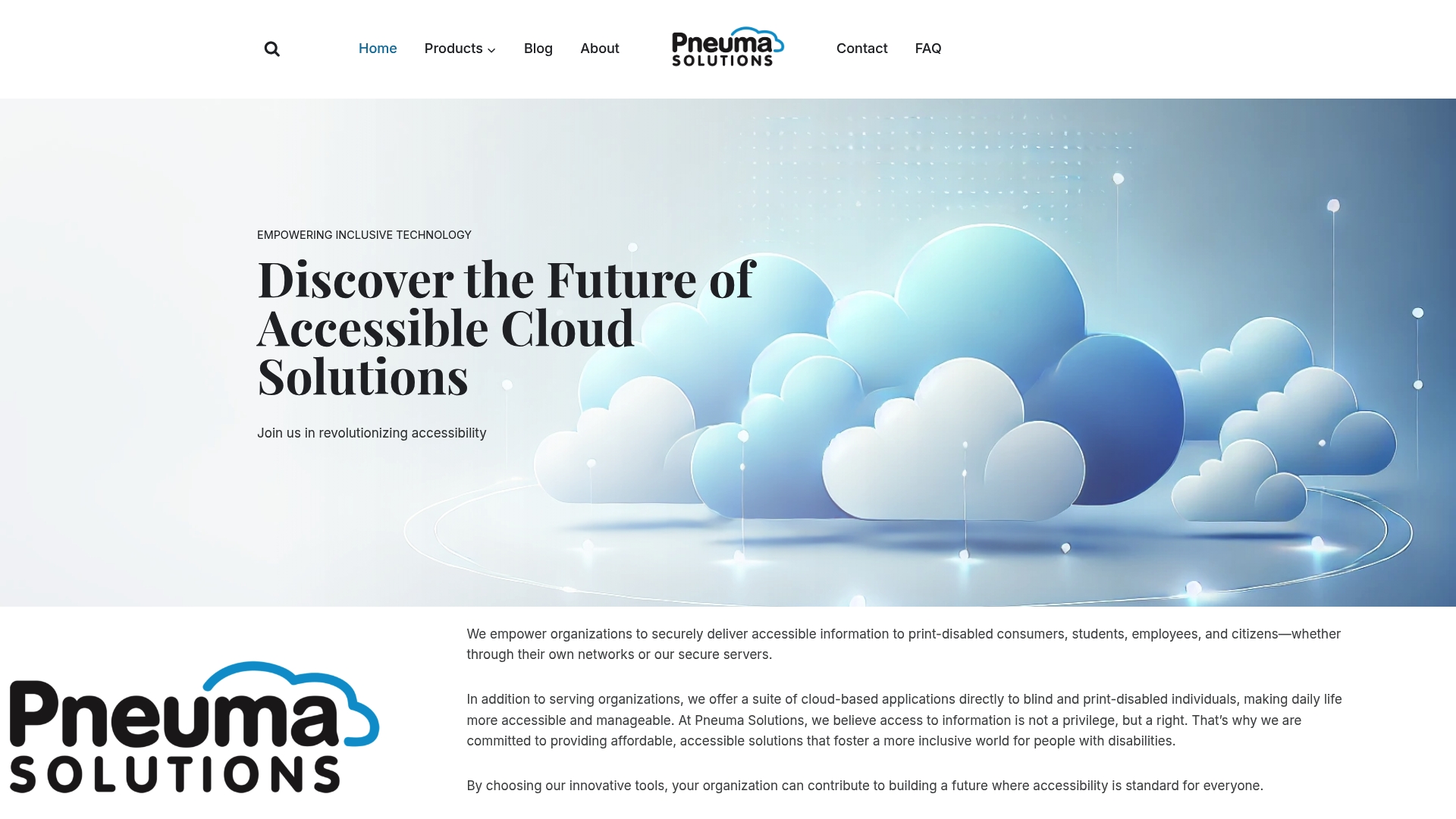 Pneuma Solutions sponsor landing page advertised on Double Tap