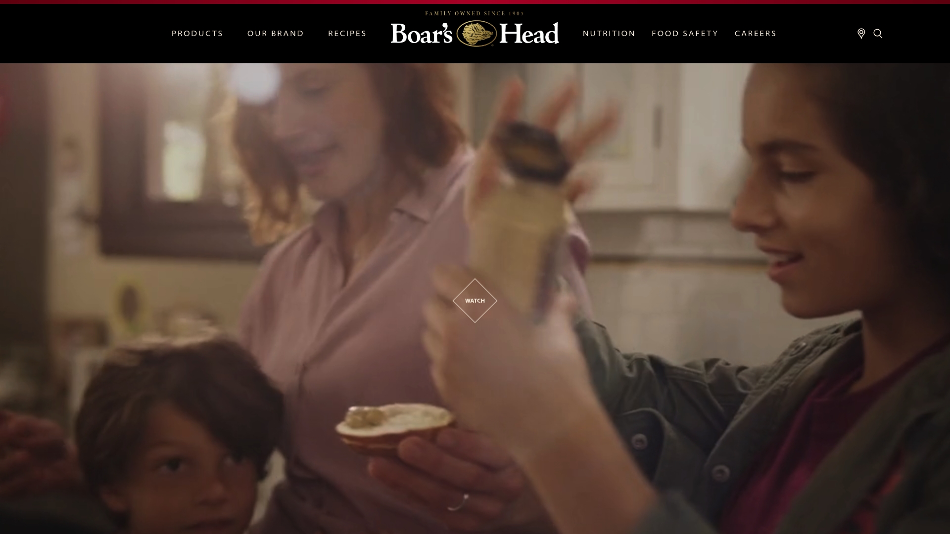 Boar's Head sponsor landing page advertised on Raising Good Humans
