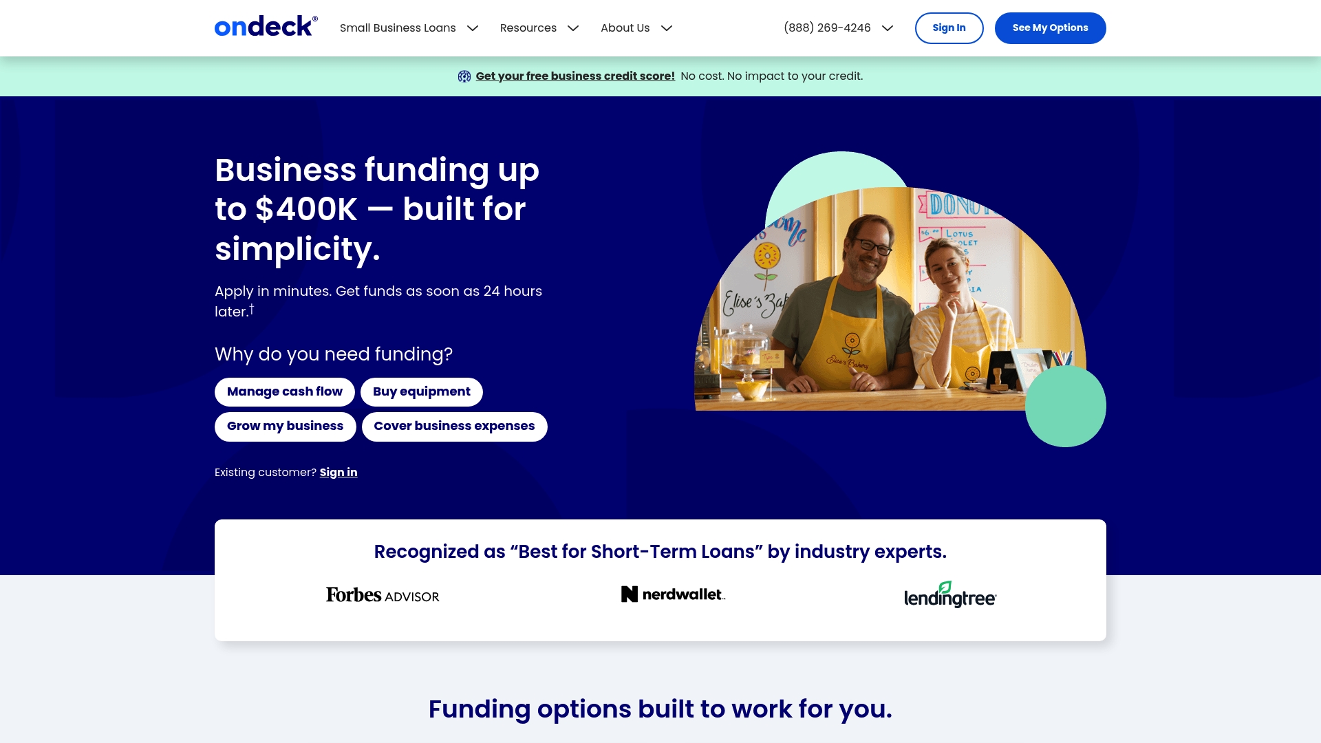 On Deck sponsor landing page advertised on takin' a walk