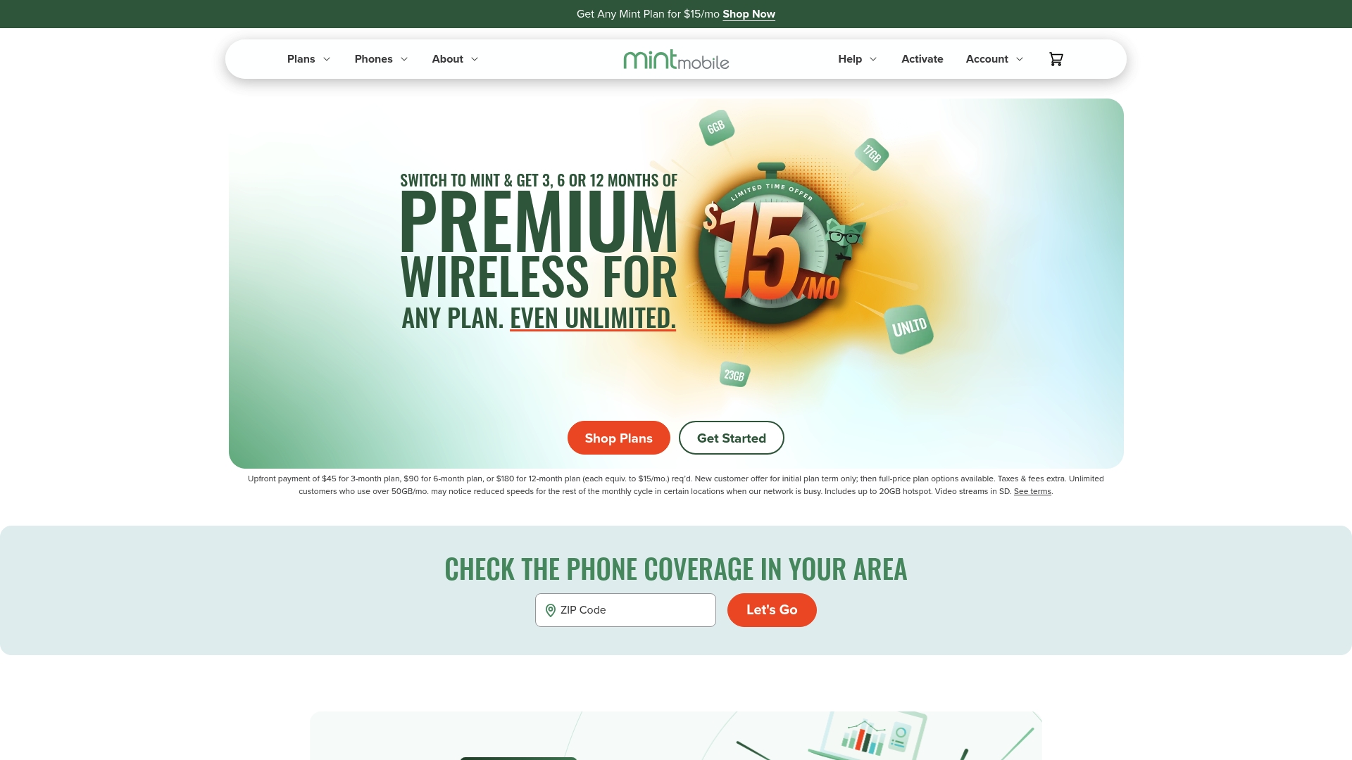 Mint Mobile sponsor landing page advertised on Jeff Lewis Has Issues