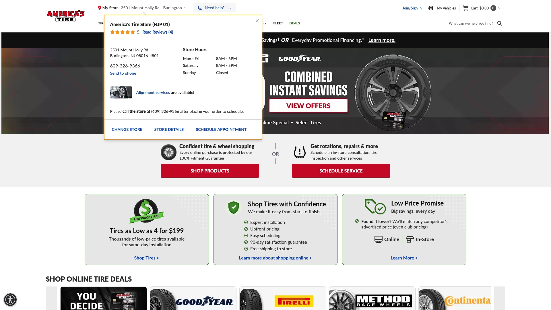 America's Tire sponsor landing page advertised on The Dale Jr. Download
