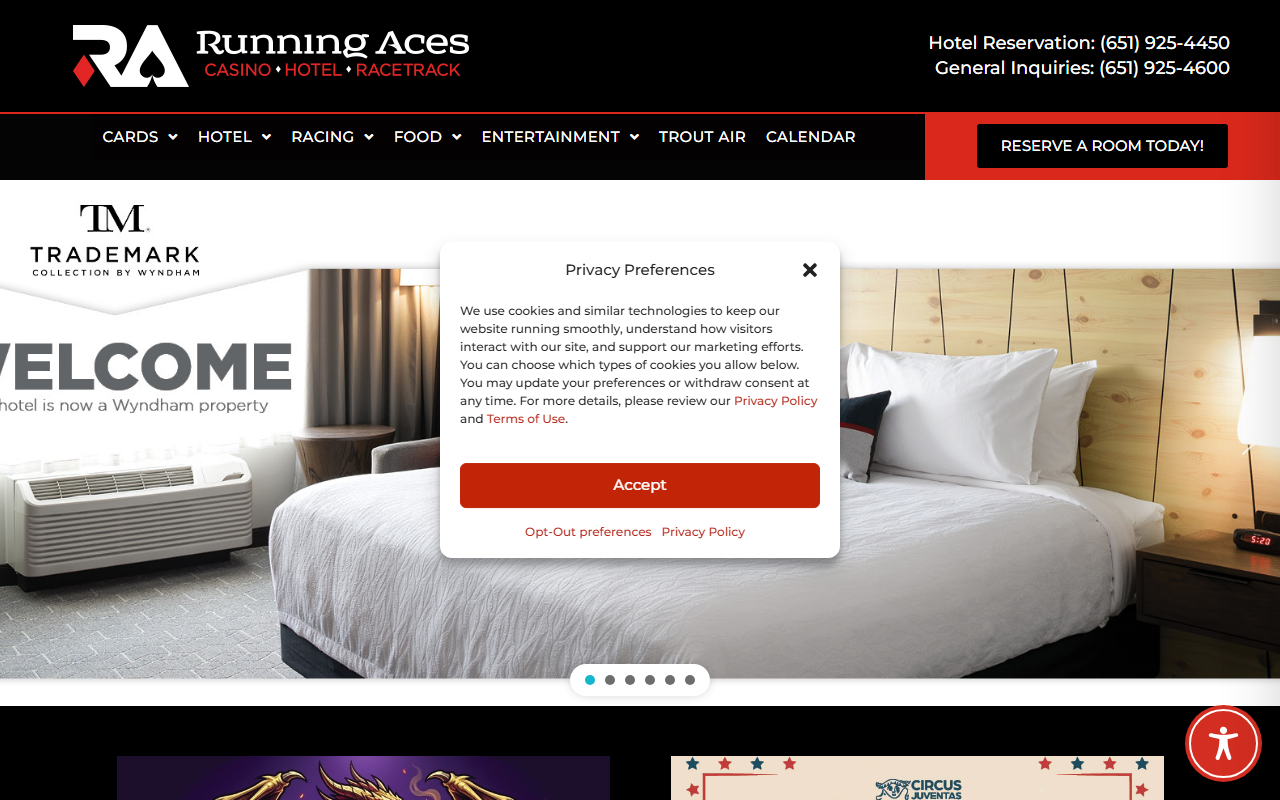Running Aces sponsor landing page advertised on Purple Daily - A Minnesota Vikings Podcast