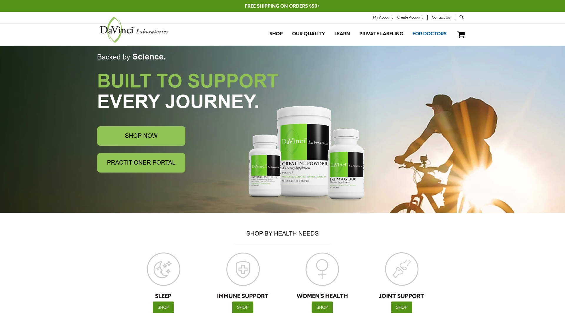 Da Vinci Laboratories sponsor landing page advertised on Dr. Bob Martin Show