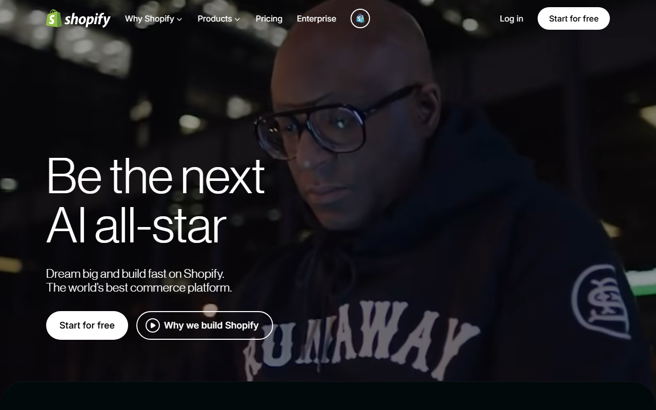Shopify sponsor landing page advertised on The Chris Plante Show
