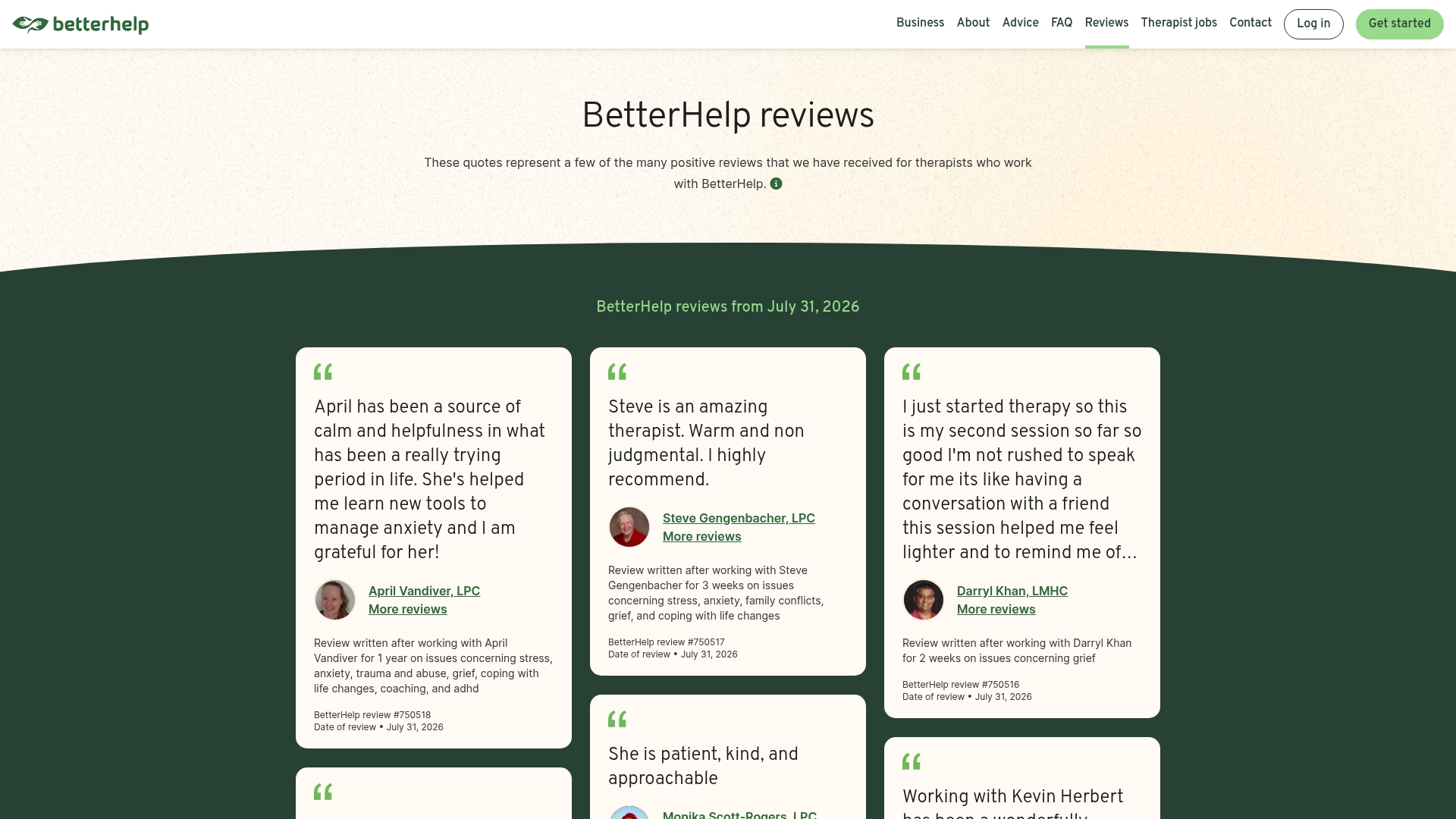 BetterHelp sponsor landing page advertised on Code Switch