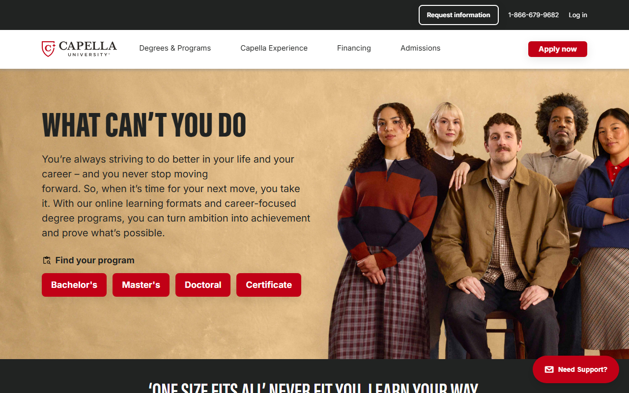 Capella University sponsor landing page advertised on Code Switch