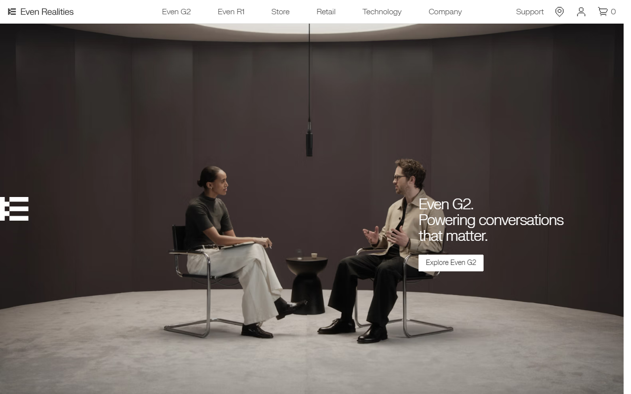 Even Realities sponsor landing page advertised on Think Fast, Talk Smart: Communication Techniques