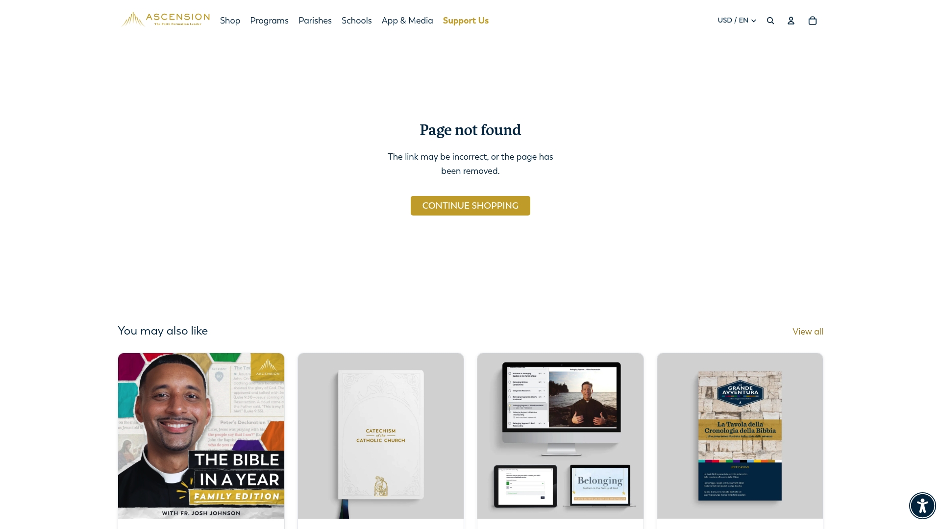 Ascension sponsor landing page advertised on The Catechism in a Year (with Fr. Mike Schmitz)