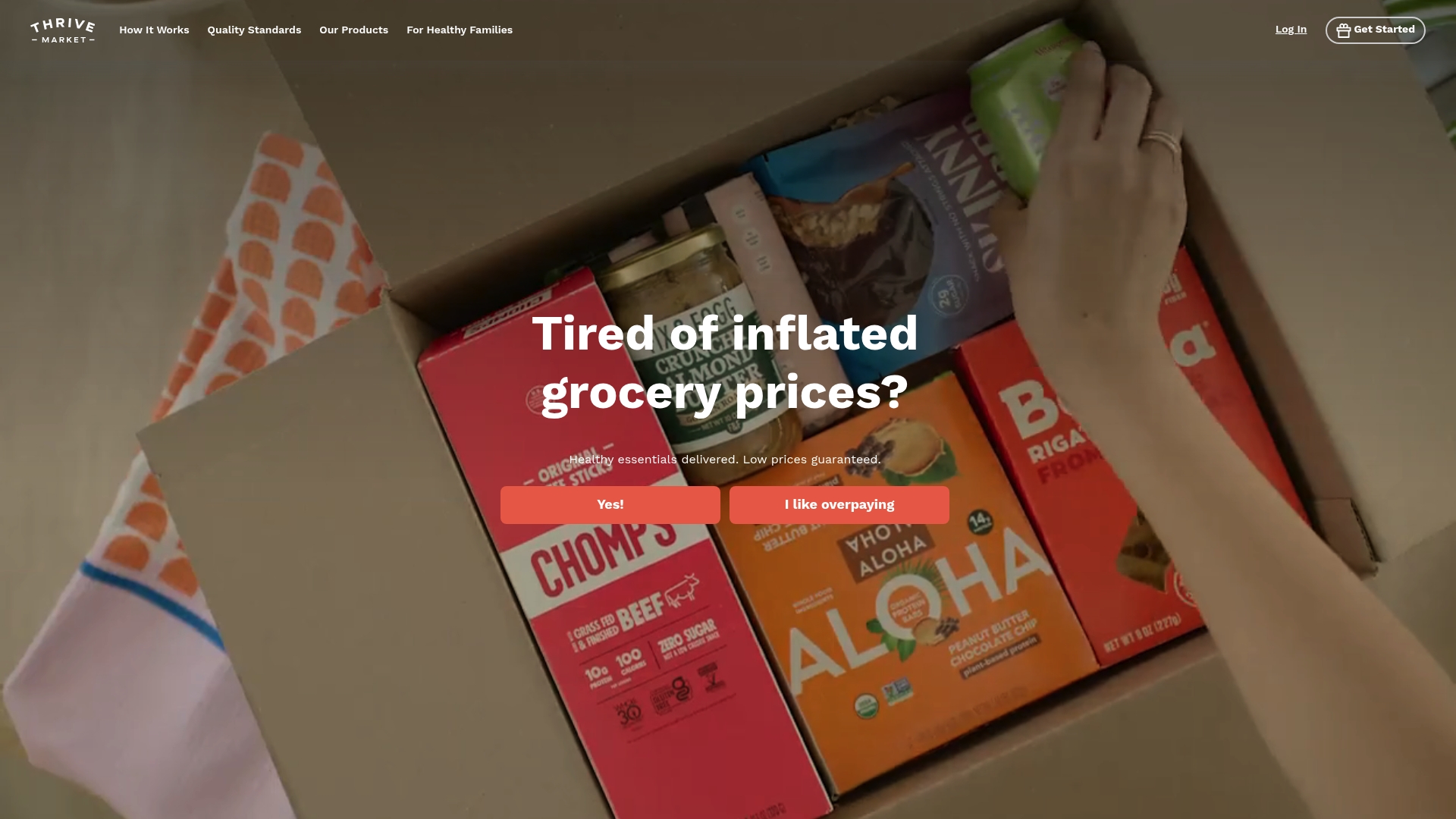 Thrive Market sponsor landing page advertised on Scared To Death