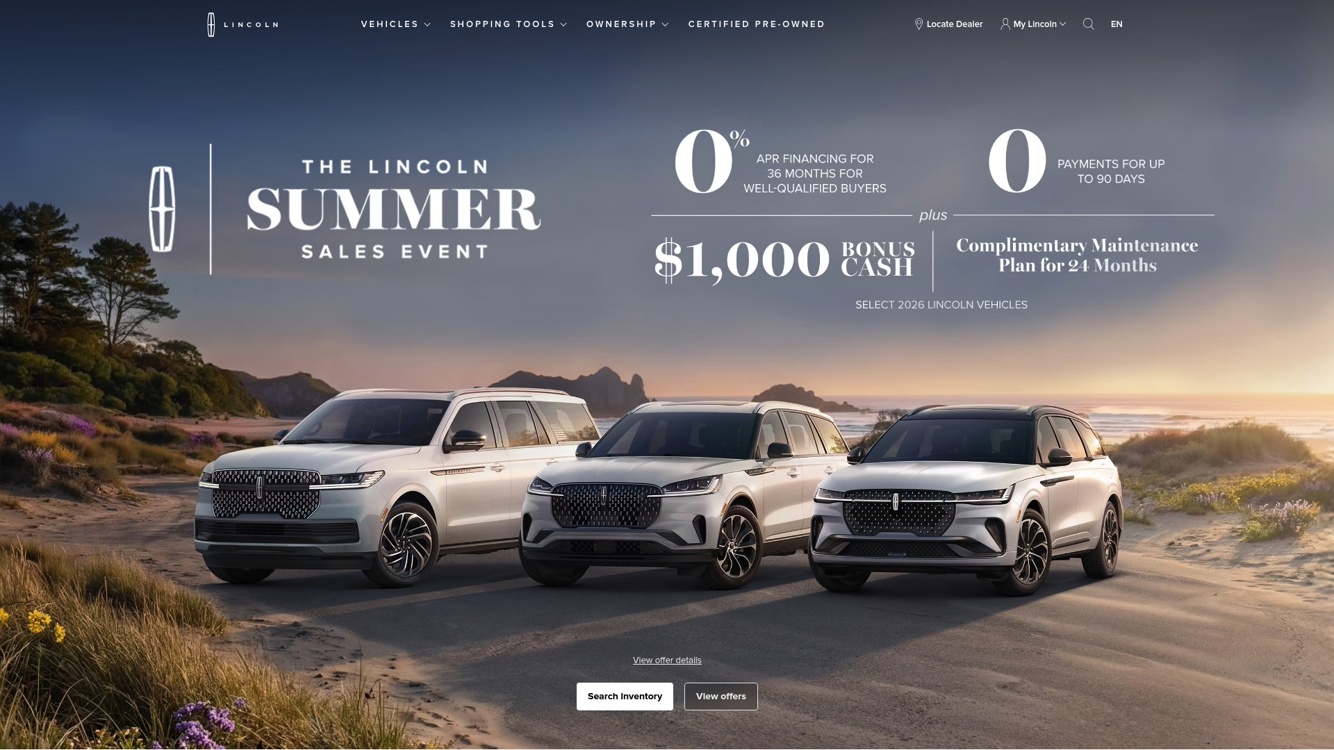 Lincoln sponsor landing page advertised on Plain English with Derek Thompson