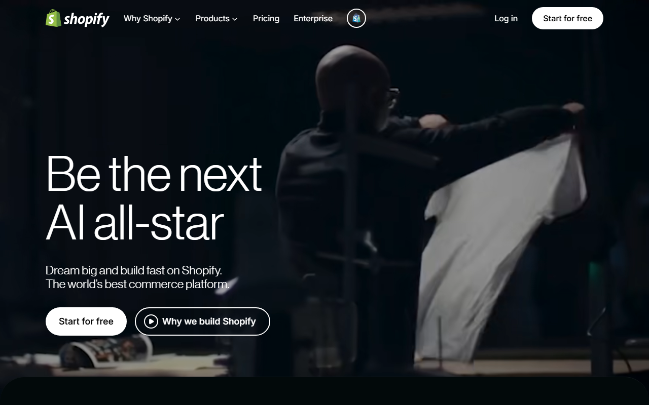 Shopify sponsor landing page advertised on Get Up