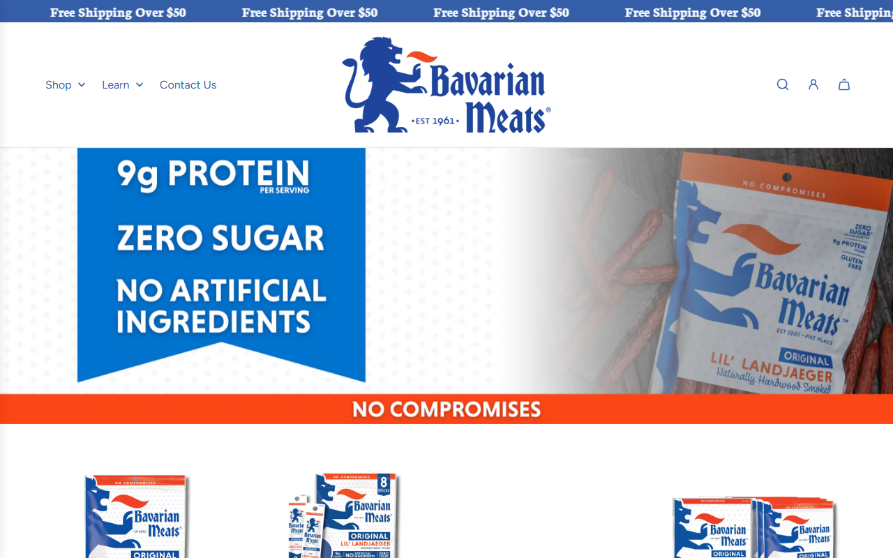Bavarian Meats sponsor landing page advertised on Heart Starts Pounding: Horrors, Hauntings and Mysteries