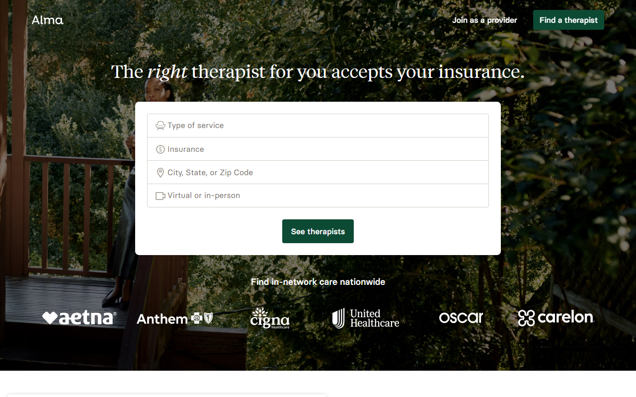 Alma sponsor landing page advertised on Heart Starts Pounding: Horrors, Hauntings and Mysteries