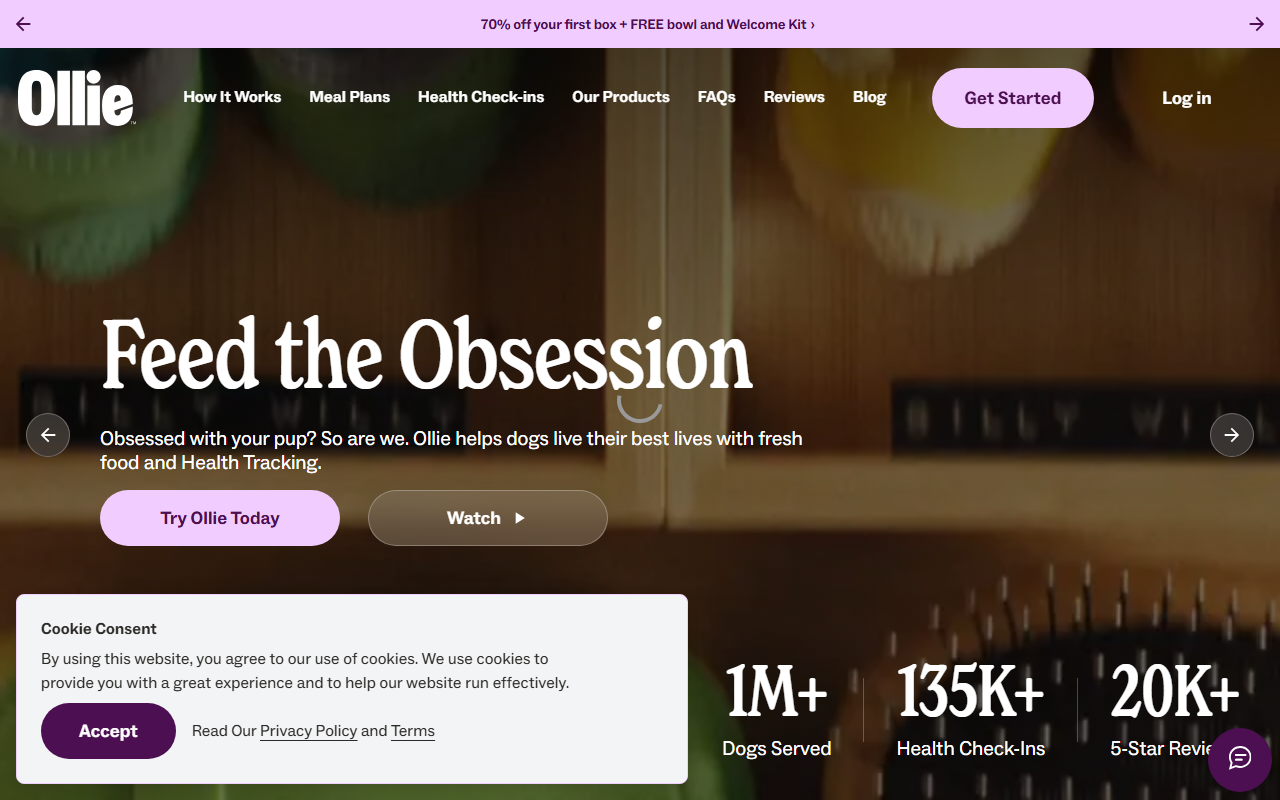 Ollie sponsor landing page advertised on Know Thyself