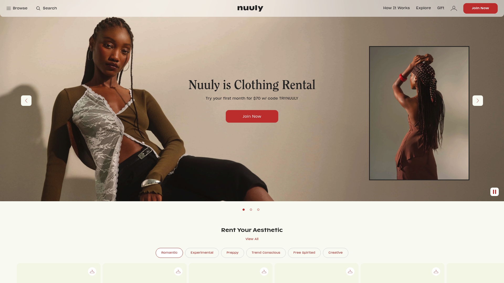Nuuly sponsor landing page advertised on Ride with Benito Skinner and Mary Beth Barone