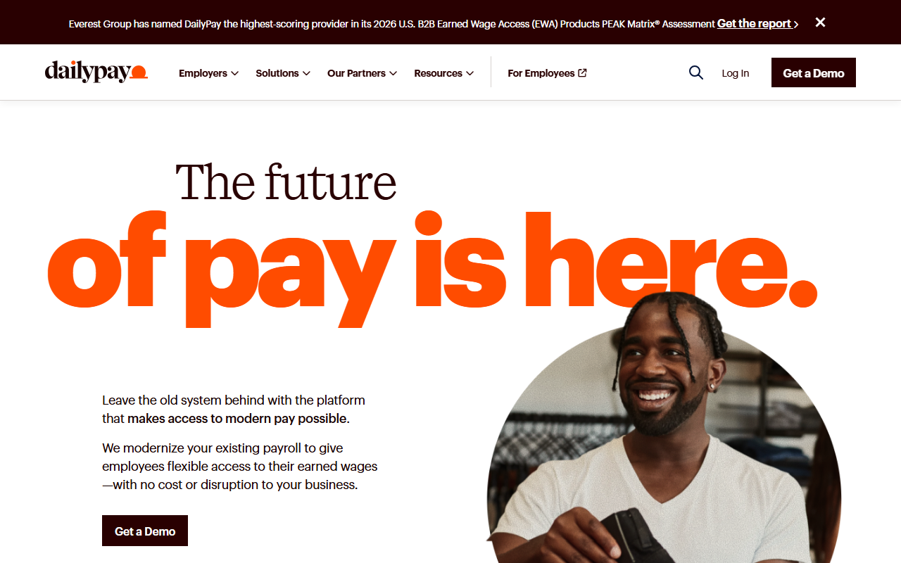 DailyPay sponsor landing page advertised on Morning Wire