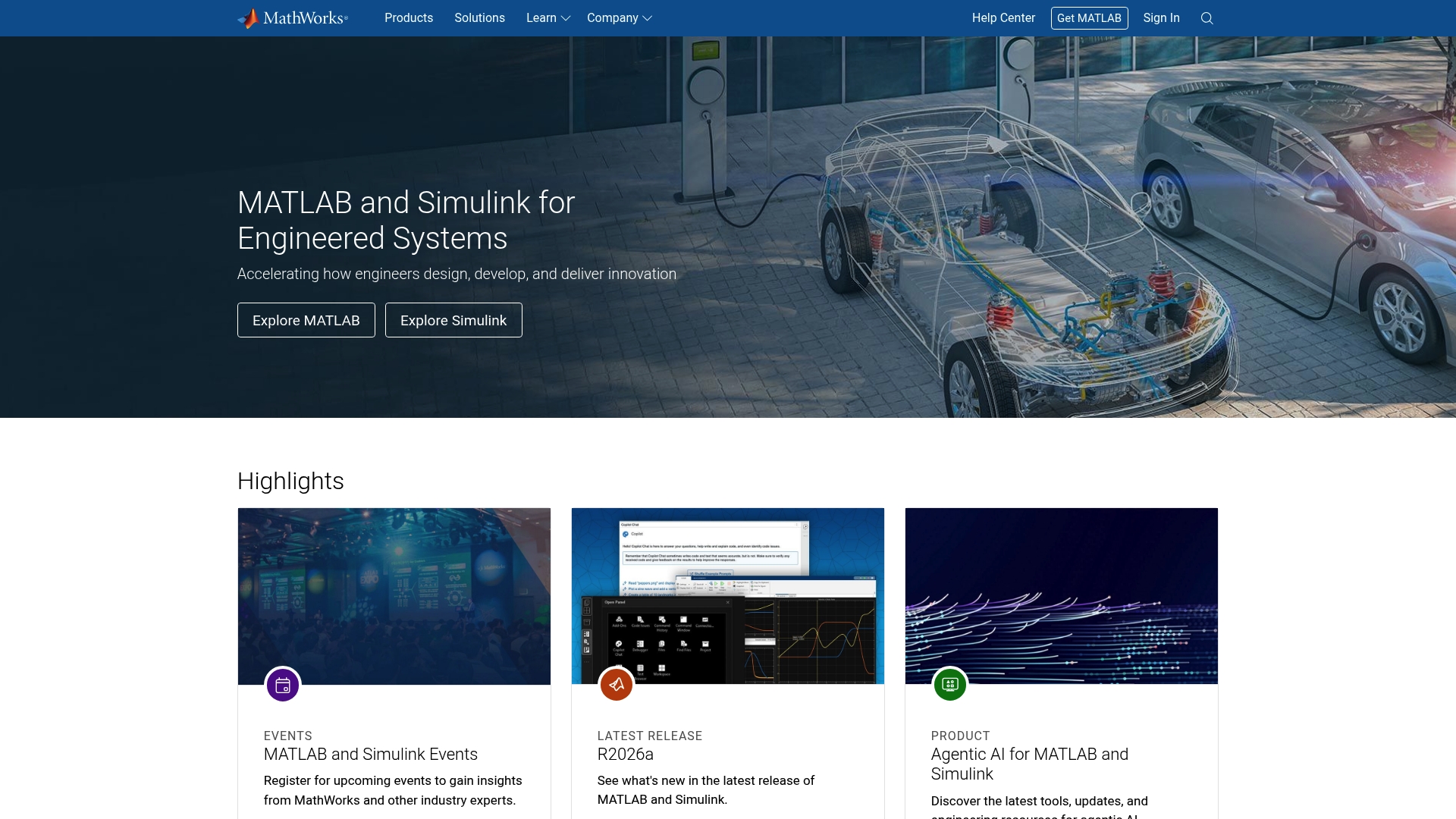 MathWorks sponsor landing page advertised on Science Friday