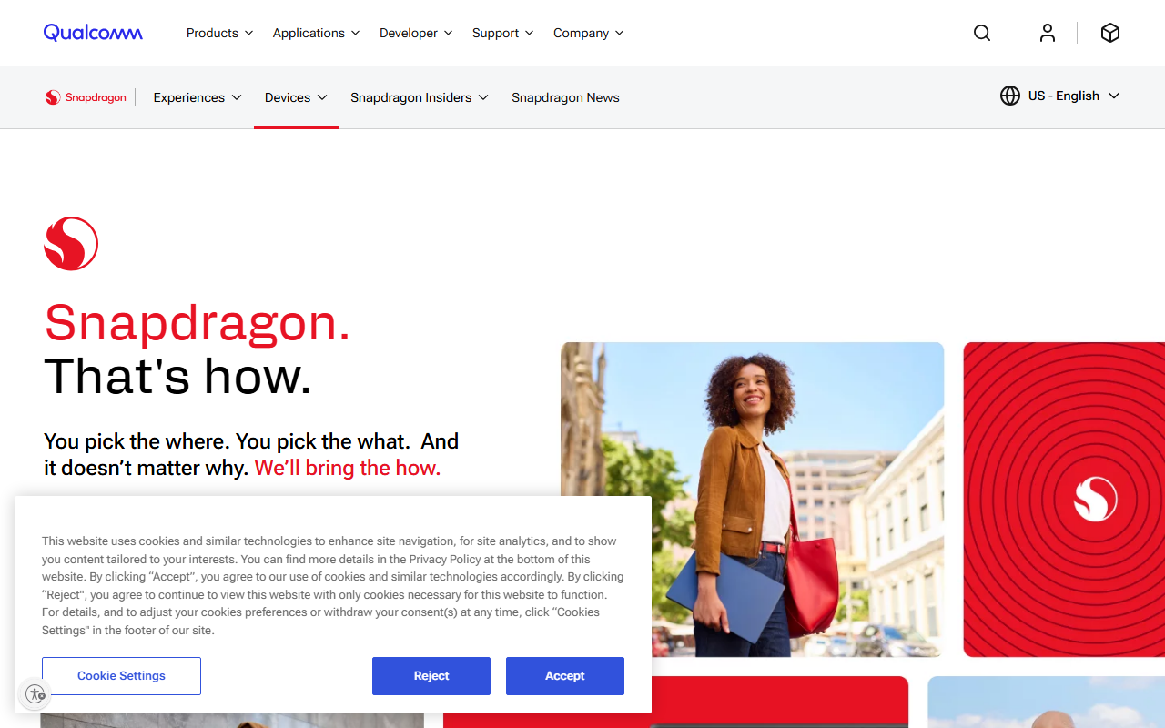 Snapdragon sponsor landing page advertised on The Journal.