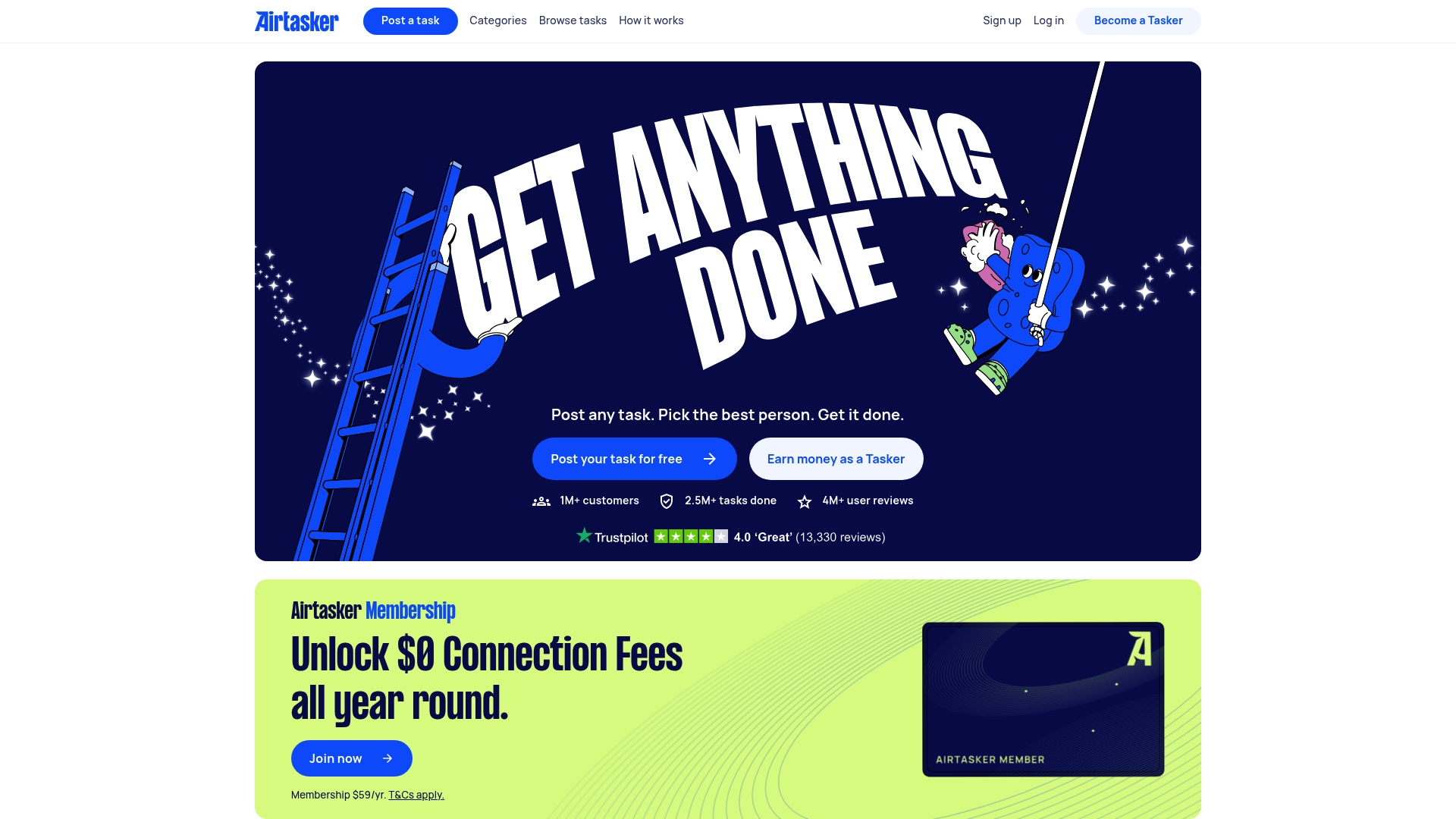 Airtasker sponsor landing page advertised on The Breakfast Club