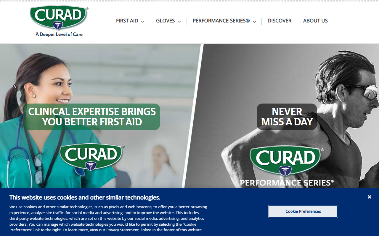 Curad sponsor landing page advertised on The Jefferson Fisher Podcast