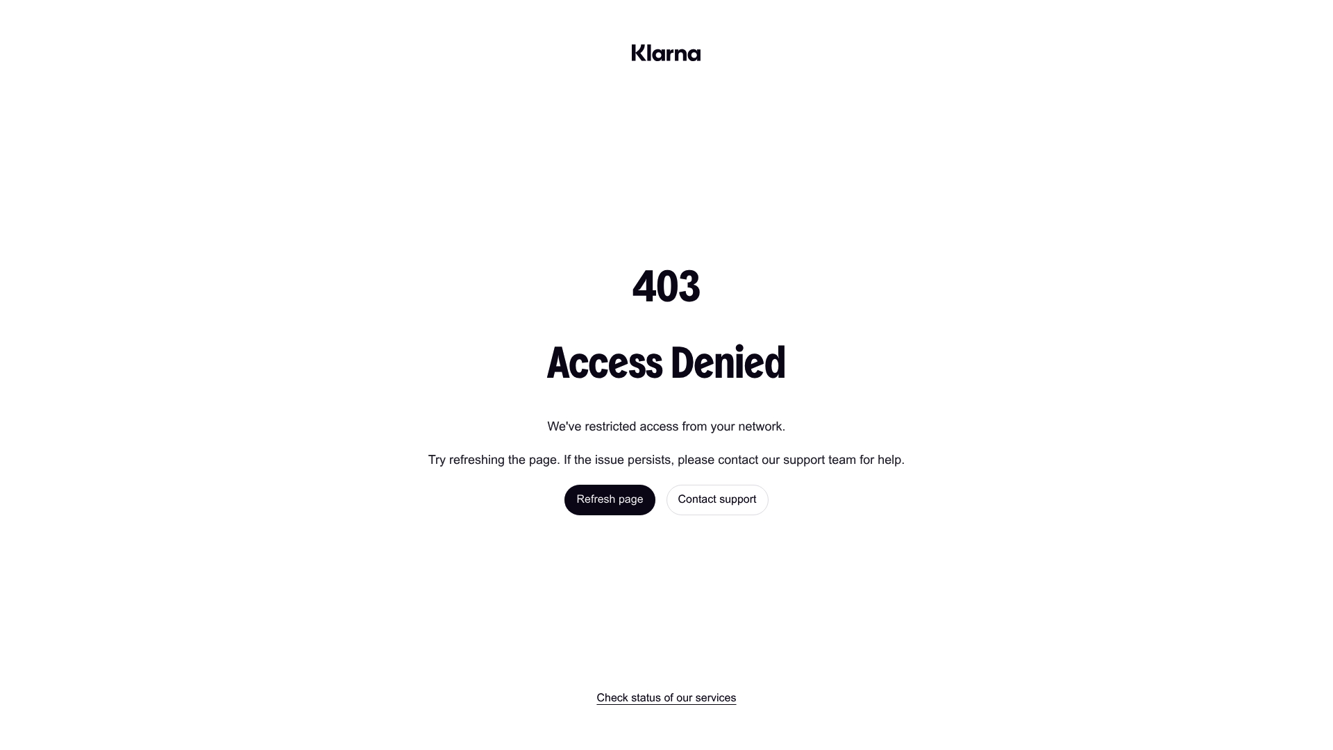 Klarna sponsor landing page advertised on Behind the Bastards