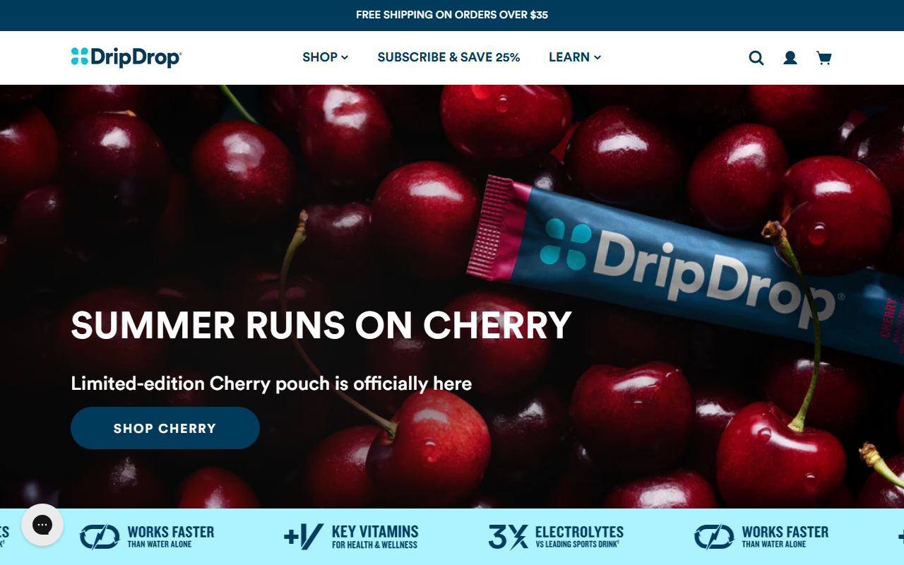 Drip Drop sponsor landing page advertised on Watch What Crappens