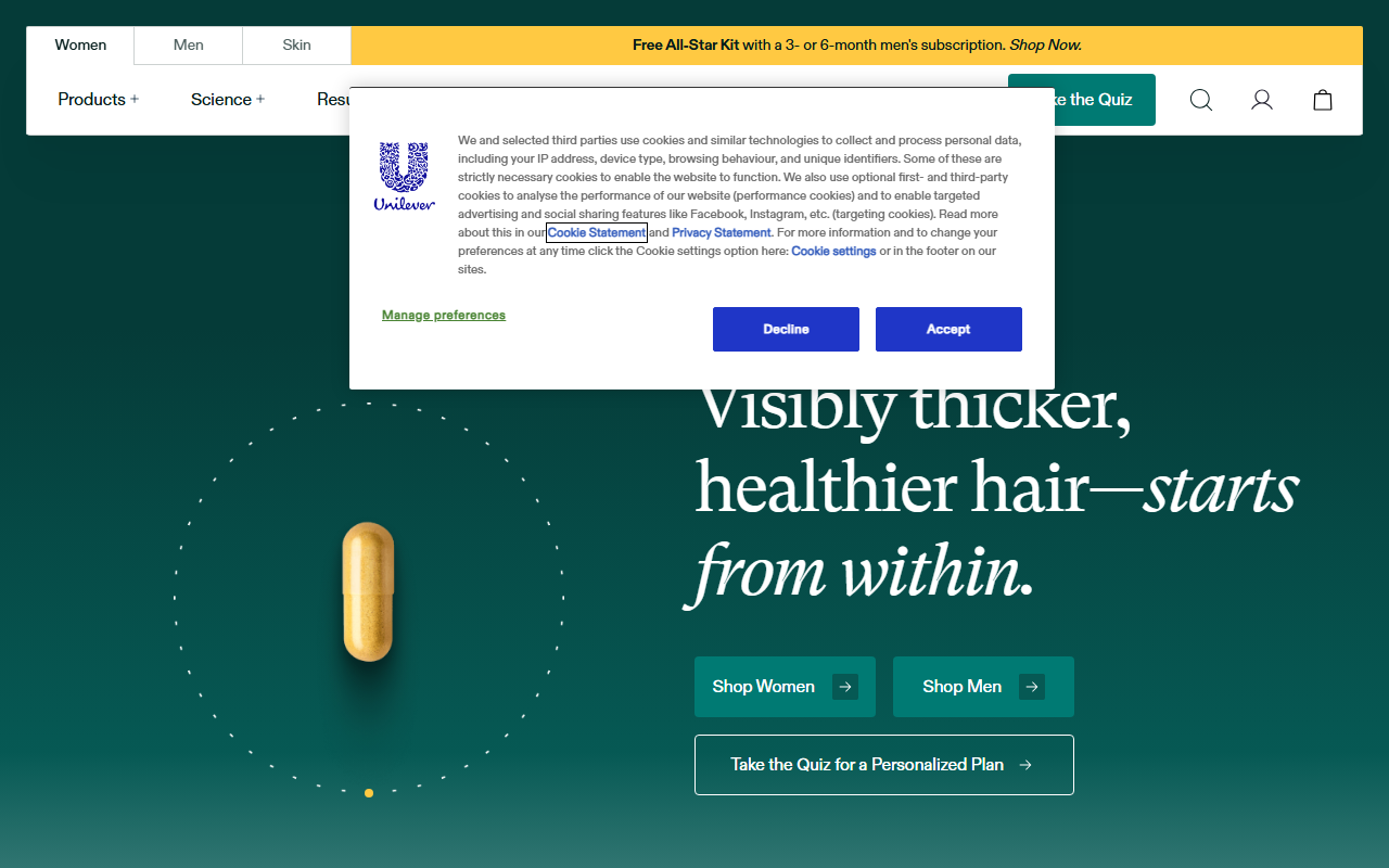Nutrafol sponsor landing page advertised on Give Them Lala
