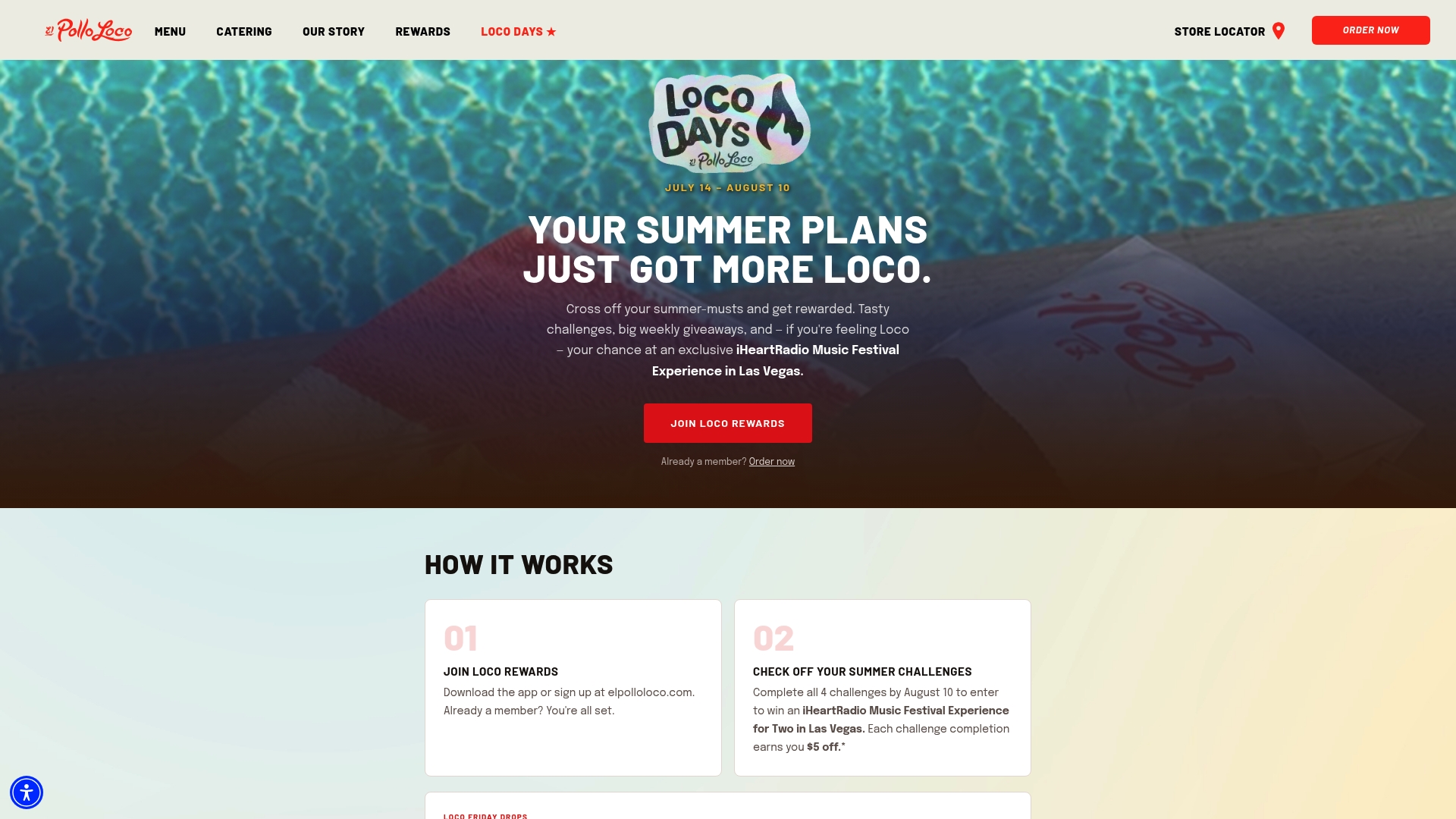 El Pollo Loco sponsor landing page advertised on Nightcap
