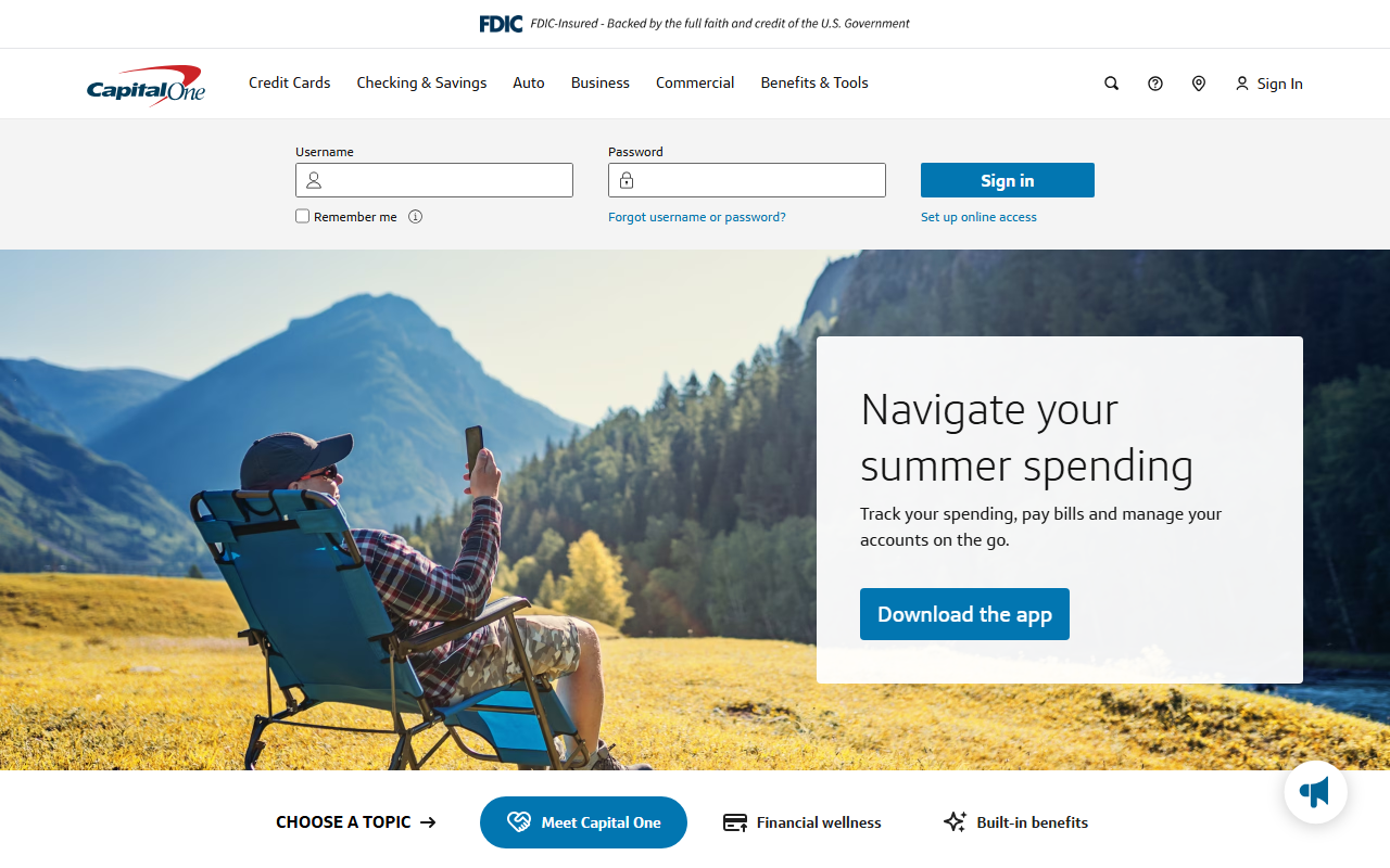 Capital One sponsor landing page advertised on Up First