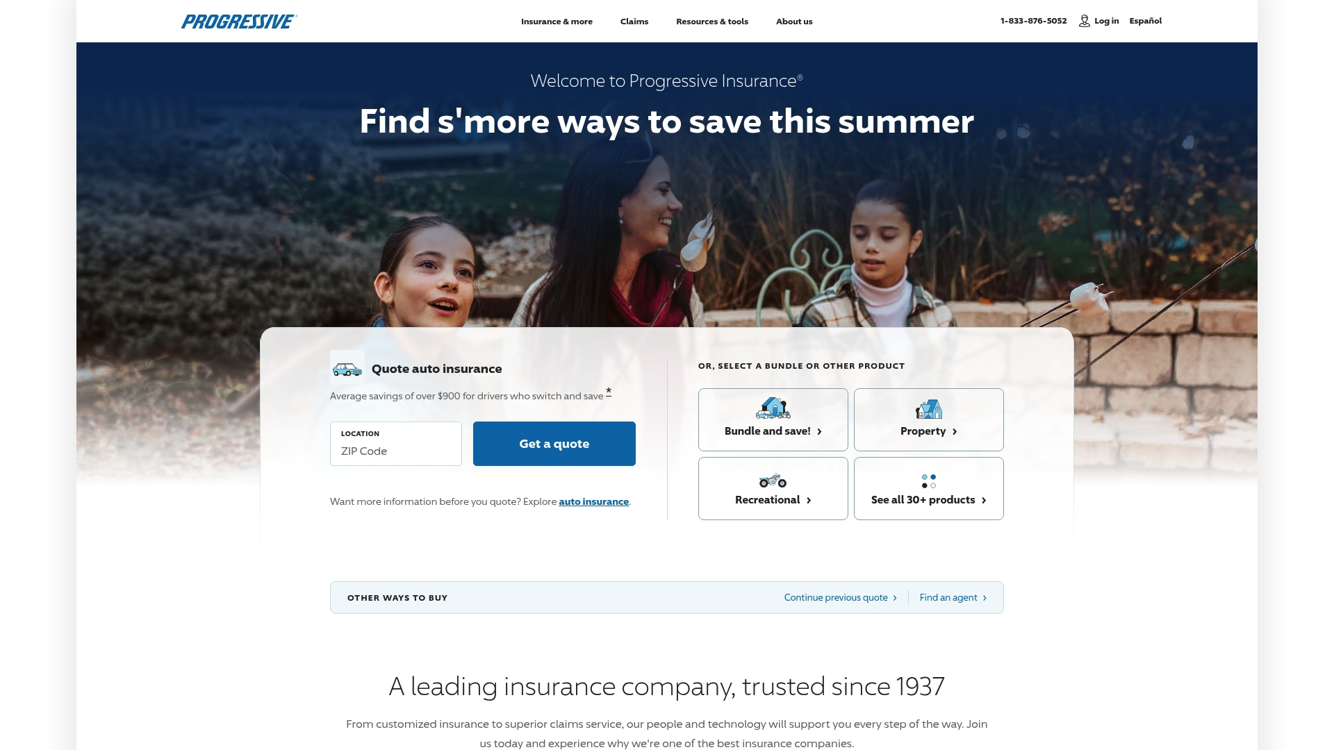 Progressive Insurance sponsor landing page advertised on Up First