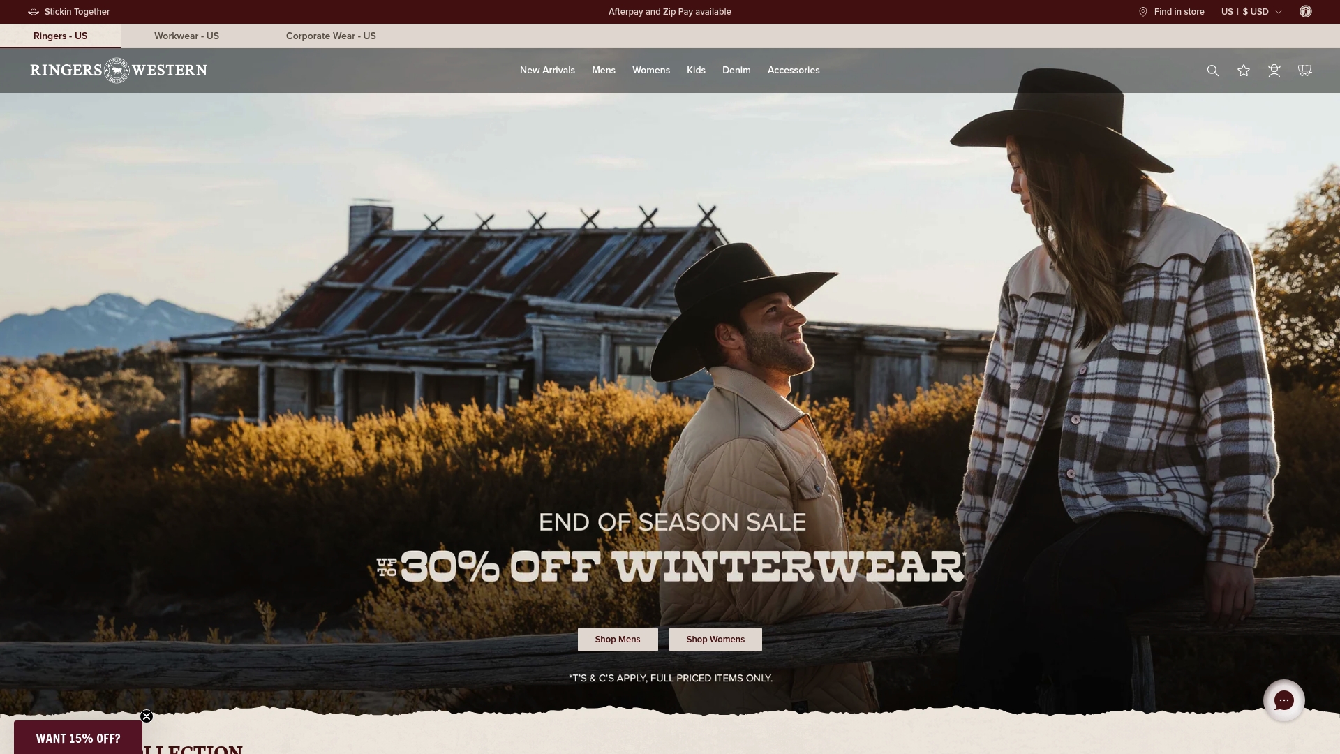 Ringers Western sponsor landing page advertised on The Karl Stefanovic Show