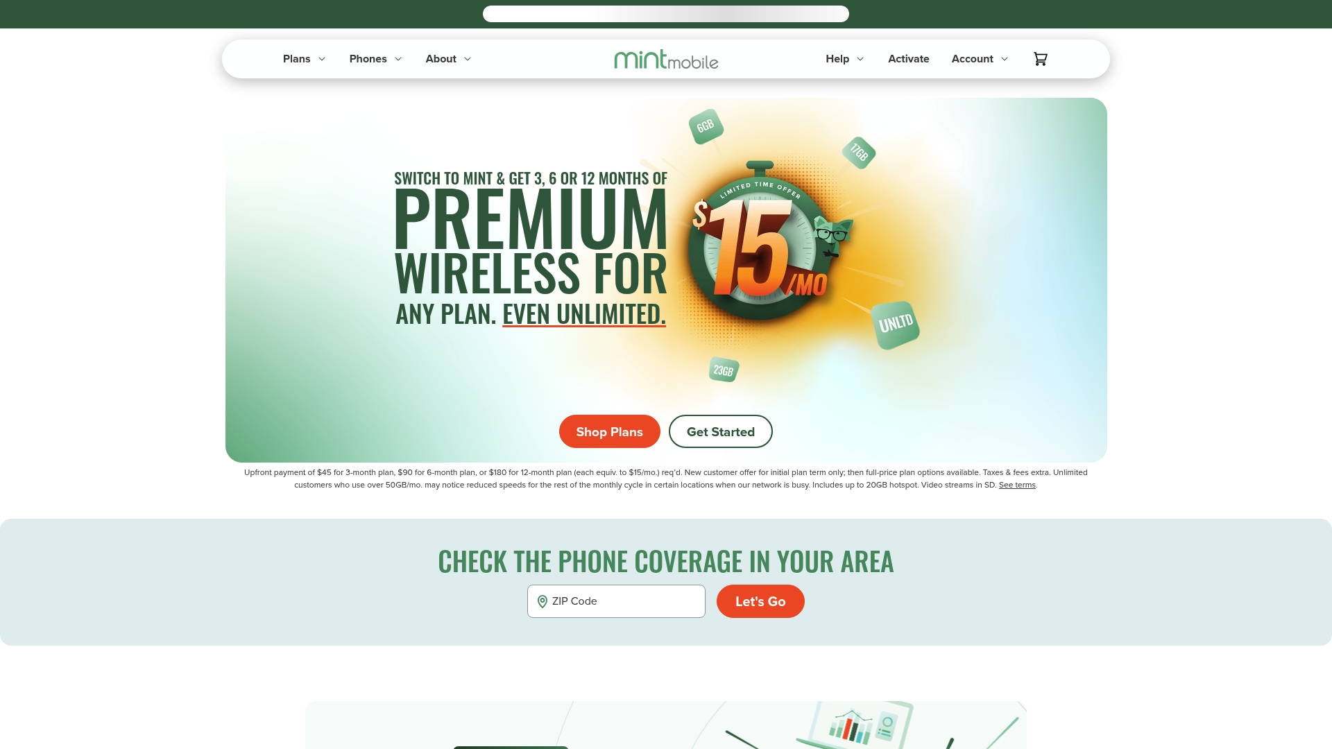 Mint Mobile sponsor landing page advertised on And That's Why We Drink