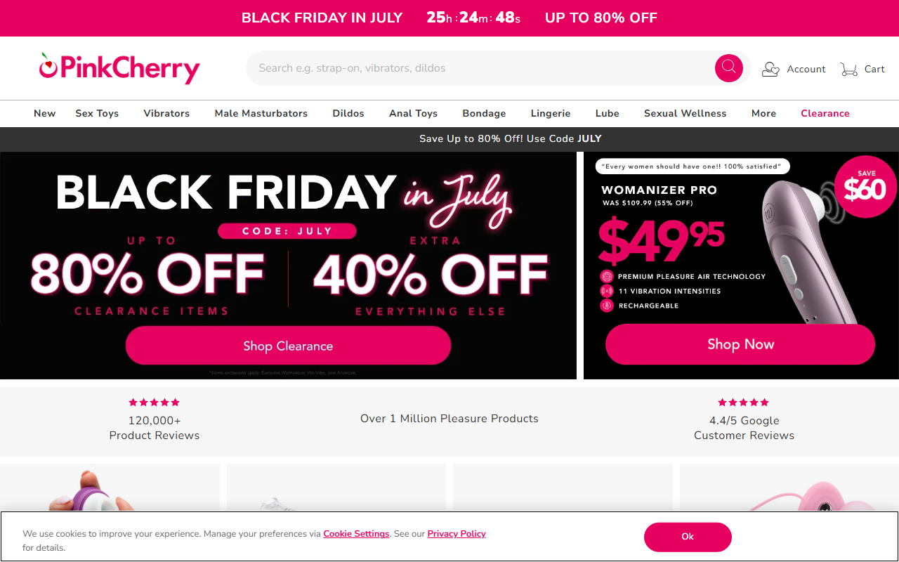 PinkCherry sponsor landing page advertised on Two Ts In A Pod with Teddi Mellencamp and Tamra Judge