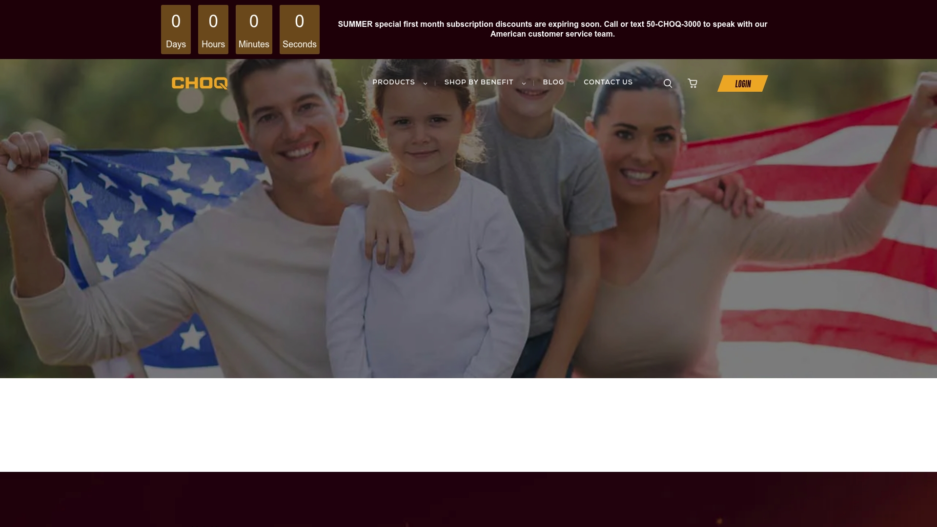 CHOQ sponsor landing page advertised on The Jesse Kelly Show